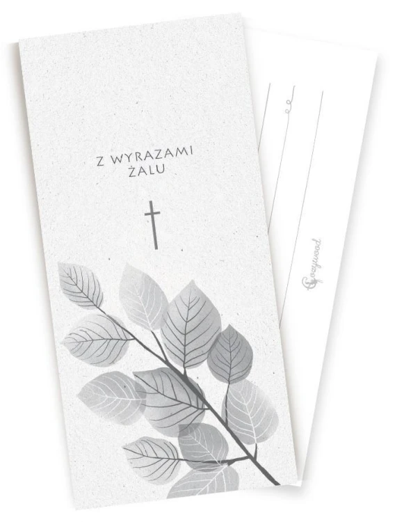 Koperta upominkowa z kartką Z wyrazami żalu
