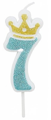 Świeczka 7 niebieska 6,8cm PARTY GO