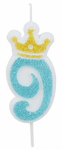 Świeczka 9 niebieska 6,8cm PARTY GO