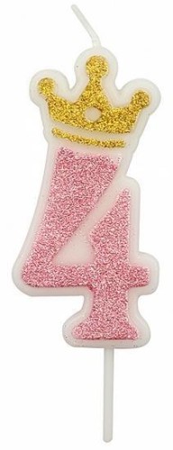 Świeczka 4 różowa 6,8cm PARTY GO