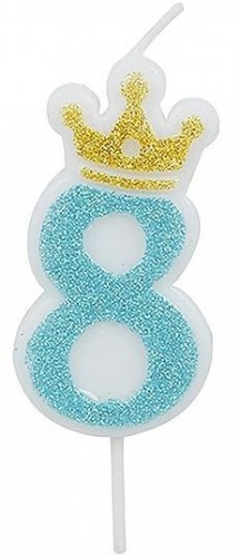 Świeczka 8 niebieska 6,8cm PARTY GO