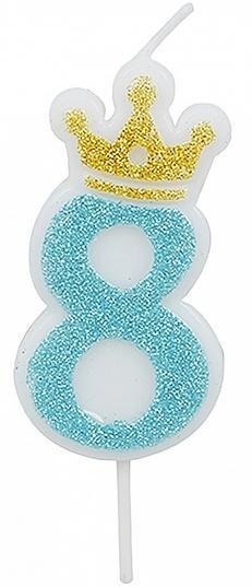 Świeczka 8 niebieska 6,8cm PARTY GO
