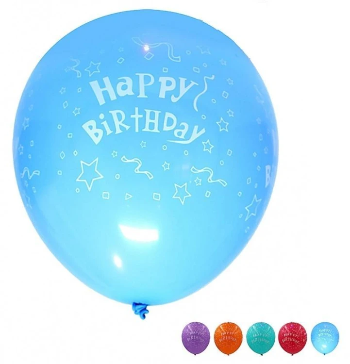 Balon Happy Birthday świecący 30cm 5szt PARTY GO