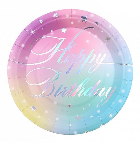 Talerz papierowy Happy Birthday 8szt PARTY GO