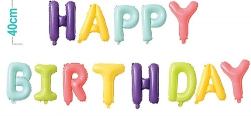 Balony girlanda Happy Birthday 40cm PARTY GO