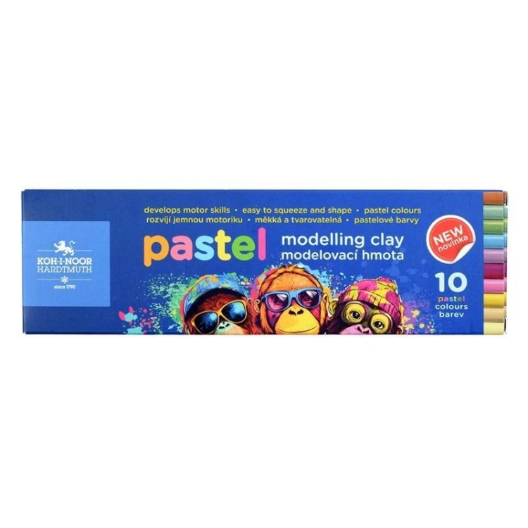 Plastelina pastelowa 200g 10 kolorów, Koh-I-Noor