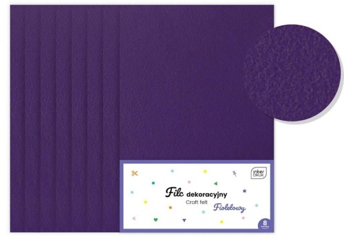 Filc dekoracyjny fioletowy 8szt, INTERDRUK