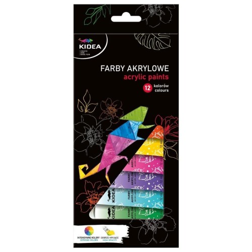Farby akrylowe 12x12ml KIDEA, DERFORM