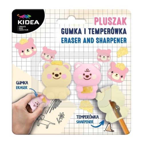 Gumka i temperówka Pluszak KIDEA, DERFORM