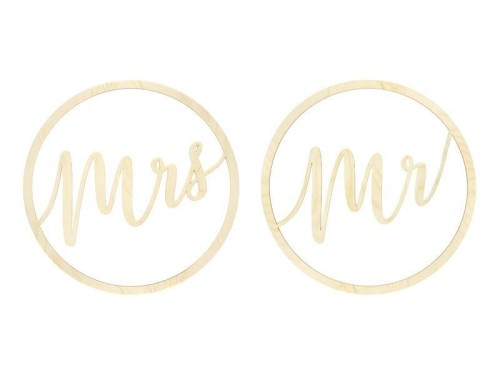 Zawieszki dekoracyjne Mr Mrs 38cm 2szt