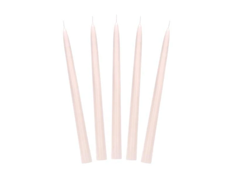 Świeca stożkowa matowa nude 24cm 10szt