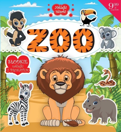 Naklejki iskierki z brokatem. ZOO, praca zbiorowa