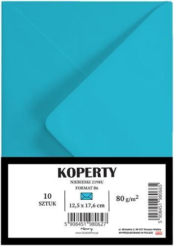 Koperty B6 niebieskie 10szt, Henry