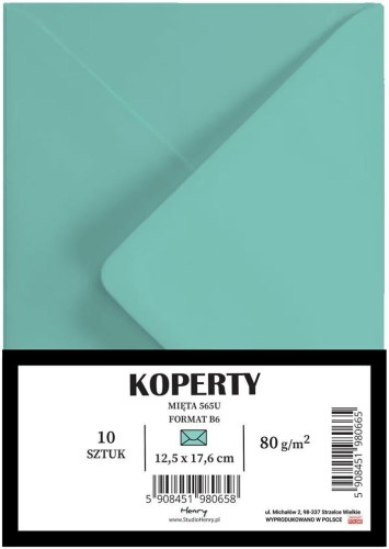 Koperty B6 miętowe 10szt, Henry