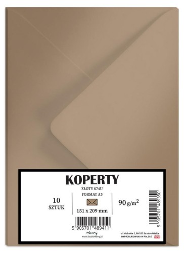 Koperty A5 złote 10szt, Henry