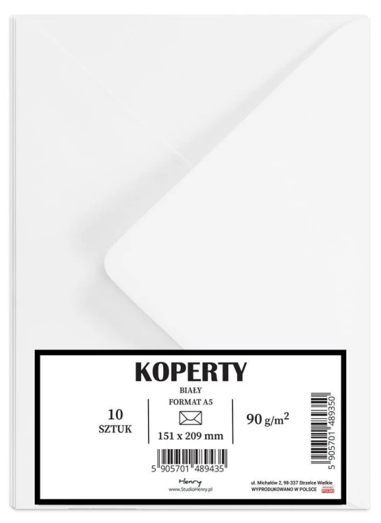 Koperty A5 białe 10szt, Henry