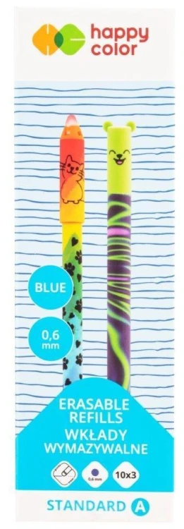 Wkłady wymazywalne niebieskie 0,6mm 3szt, GDD