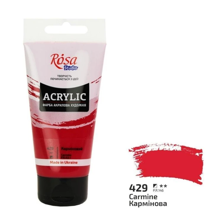Farba akrylowa carmine 429 75ml, Rosa