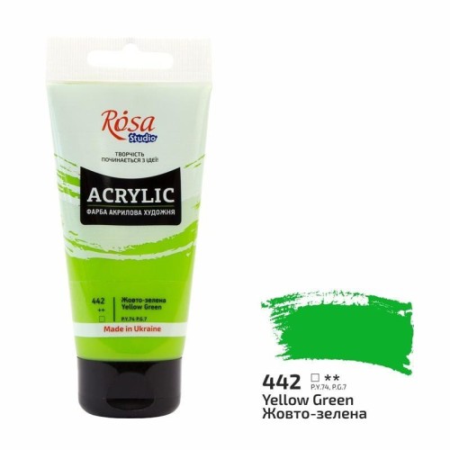 Farba akrylowa yellow green 442 75ml, Rosa
