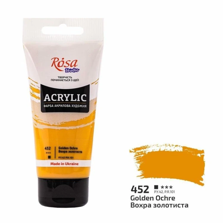 Farba akrylowa golden ochre 452 75ml, Rosa