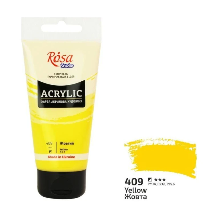 Farba akrylowa yellow 409 75ml, Rosa