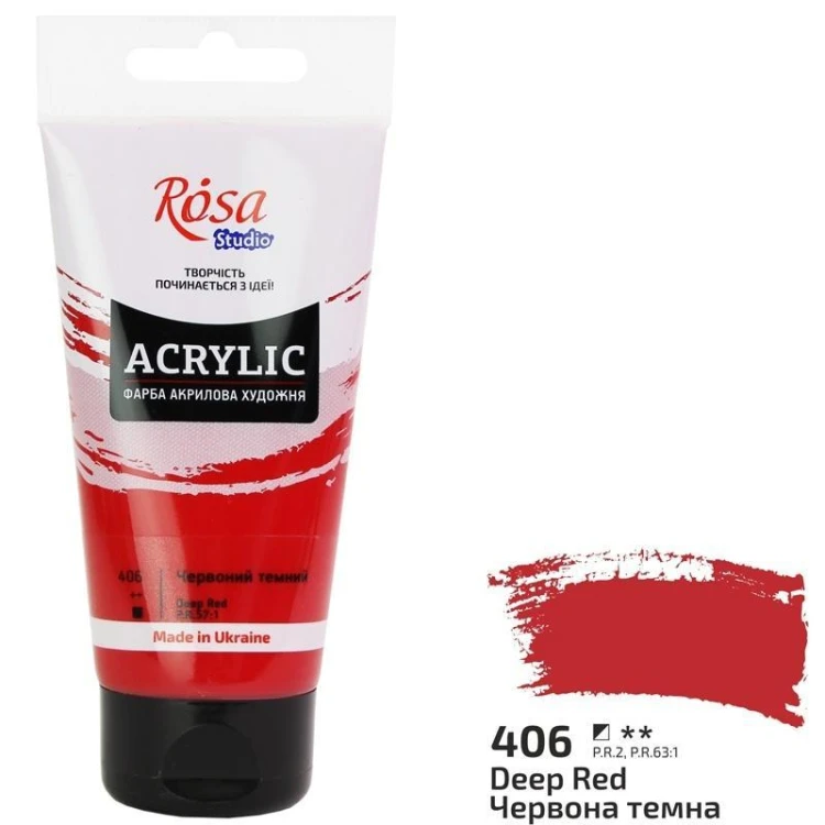 Farba akrylowa dark red 406 75ml, Rosa