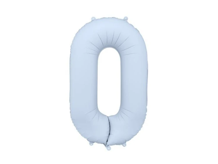 Balon foliowy cyfra 0 86cm mglisty niebieski