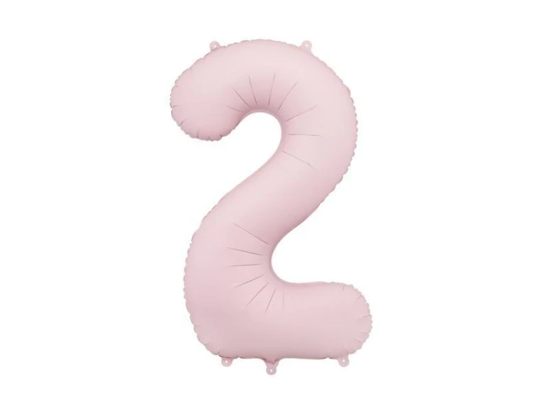 Balon foliowy cyfra 2 86cm jasny różowy