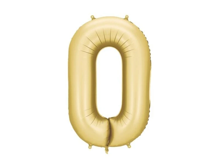 Balon foliowy cyfra 0 86cm złoty