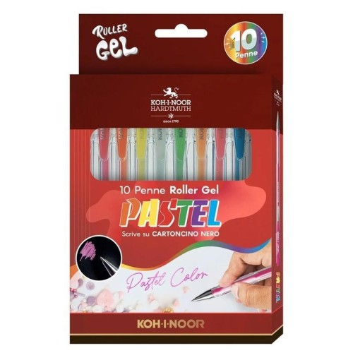 Długopisy żelowe pastel 10 kolorów, Koh-I-Noor