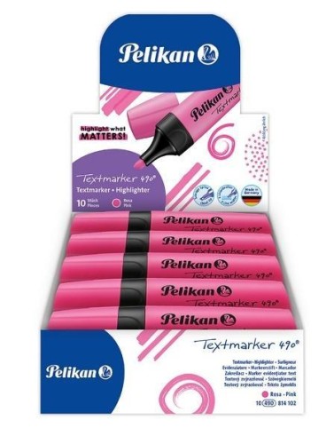 Zakreślacz 490 różowy (10szt), PELIKAN