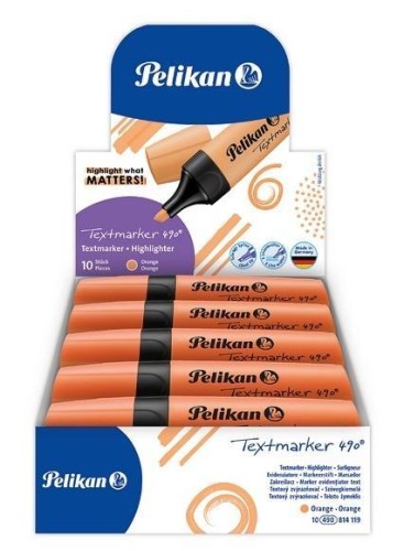 Zakreślacz 490 pomarańczowy (10szt), PELIKAN