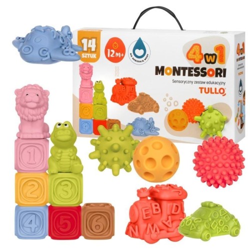 Klocki sensoryczne Zestaw Montessori 14szt, Tullo