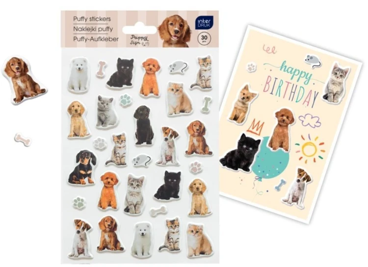 Naklejki puffy Puppy Sign 30szt, INTERDRUK