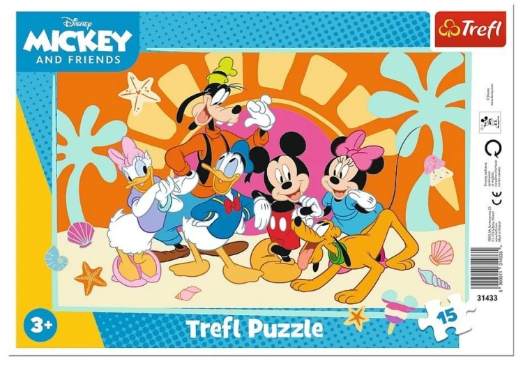 Puzzle ramkowe 15 Ciekawski Miki TREFL, Trefl