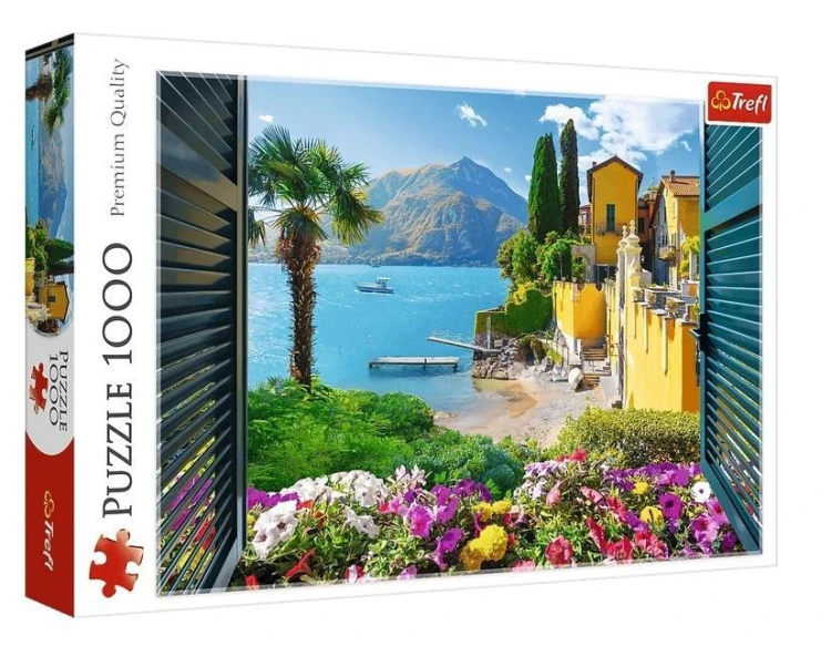 Puzzle 1000 Widok na jezioro Como TREFL, Trefl