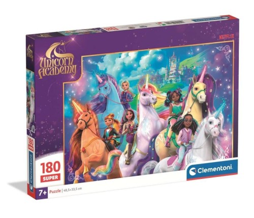 Puzzle 180 Super Unicorn Academy, Clementoni