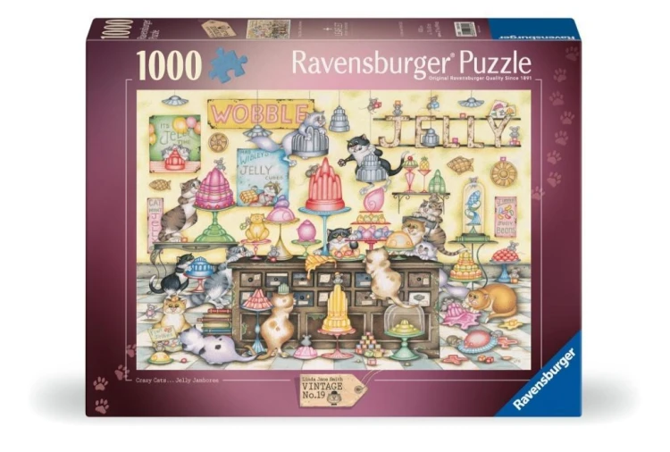 Puzzle 2D: Crazy cats żelki 1000el, Ravensburger
