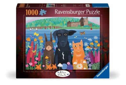 Puzzle 2D: Zwierzaki i zamek 1000el, Ravensburger