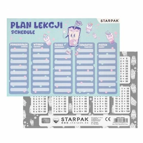 Plan lekcji z tabliczką mnożenia Bubble Tea(25szt)