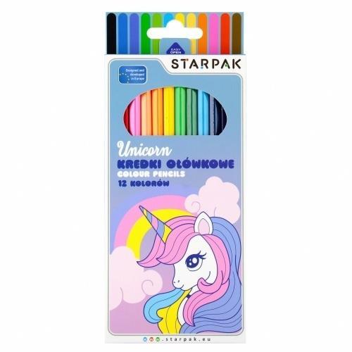 Kredki ołówkowe 12 kolorów Unicorn, STARPAK