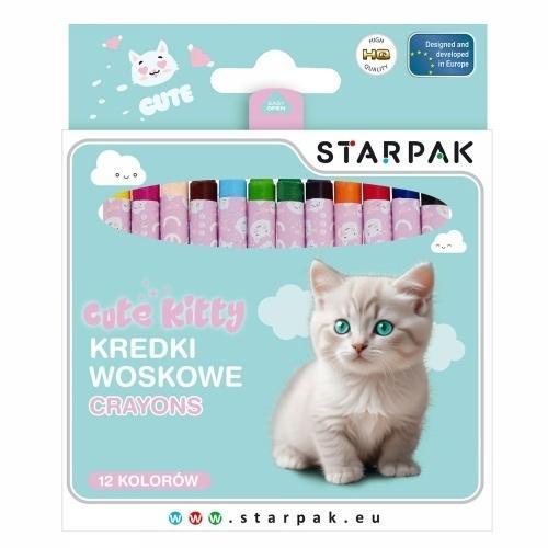 Kredki woskowe 12 kolorów Kitty, STARPAK