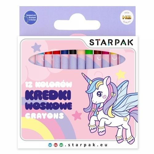 Kredki woskowe 12 kolorów Unicorn, STARPAK