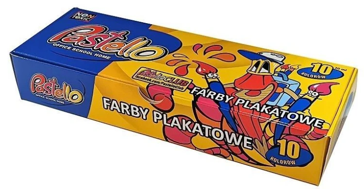 Farby plakatowe 20ml 10 kolorów, Alfa Pastello