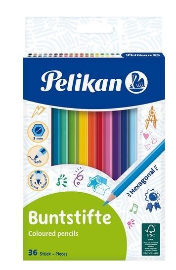 Kredki ołówkowe 36 kolorów, PELIKAN