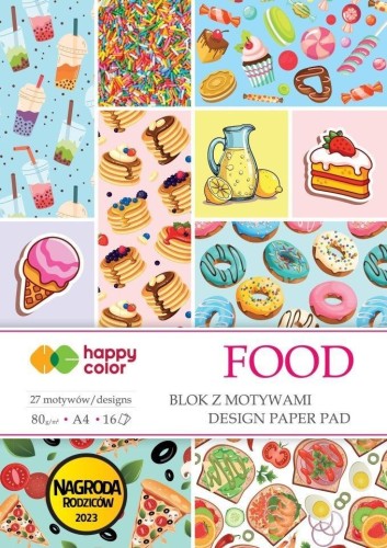 Blok z motywami Food A4 16 ark HAPPY COLOR, GDD