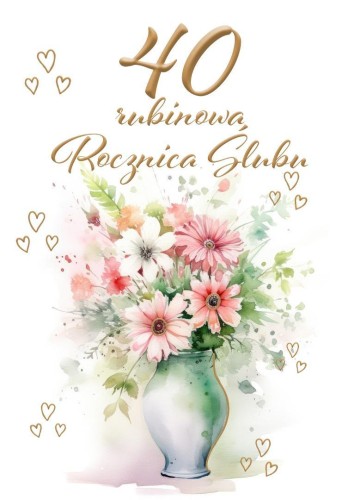Kartka okolicznościowa Rocznica ślubu 40