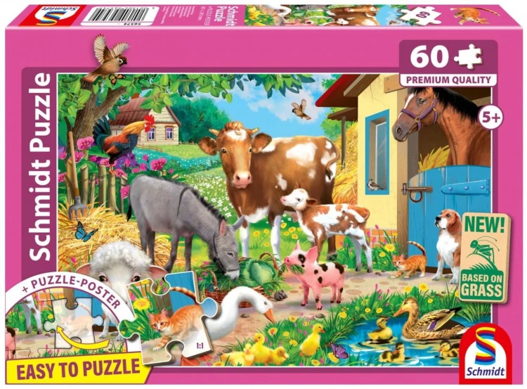 Puzzle PQ 60 Zwierzęta na farmie, Schmidt