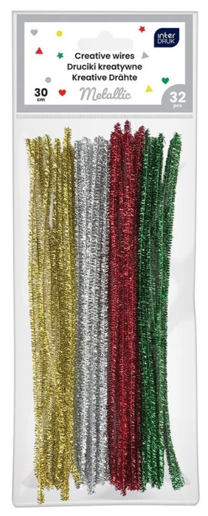 Druciki kreatywne 30cm Metallic 32szt