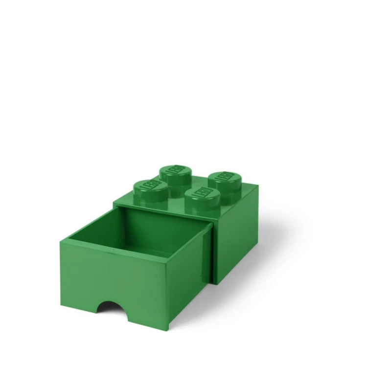 LEGO(R) pojemnik klocek z szufladą czwórka zielony